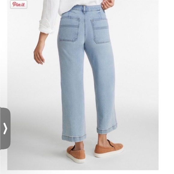 LLBEAN sz 8P wide leg crop jeans - Picture 3 of 7
